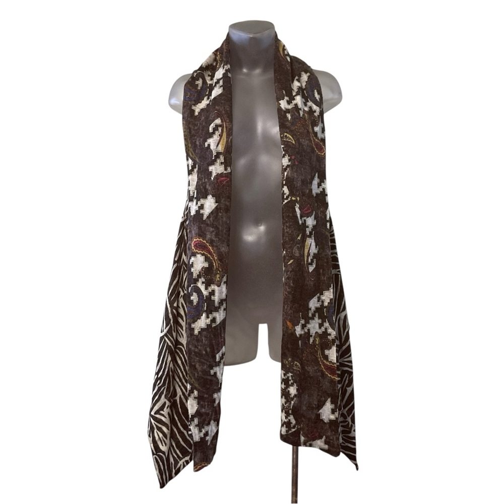 Atmosphere Reversible Open Front Drape Vest Size M Bohemian Lightweight